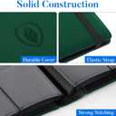 Premium 9 Pocket Card Binder for 540 Cards, Fabmaker PU Cover Trading Card Binder, Sturdy Card Collection Album, Sleek Card Holder Folders for Game Cards & Sports Cards, Dark Green