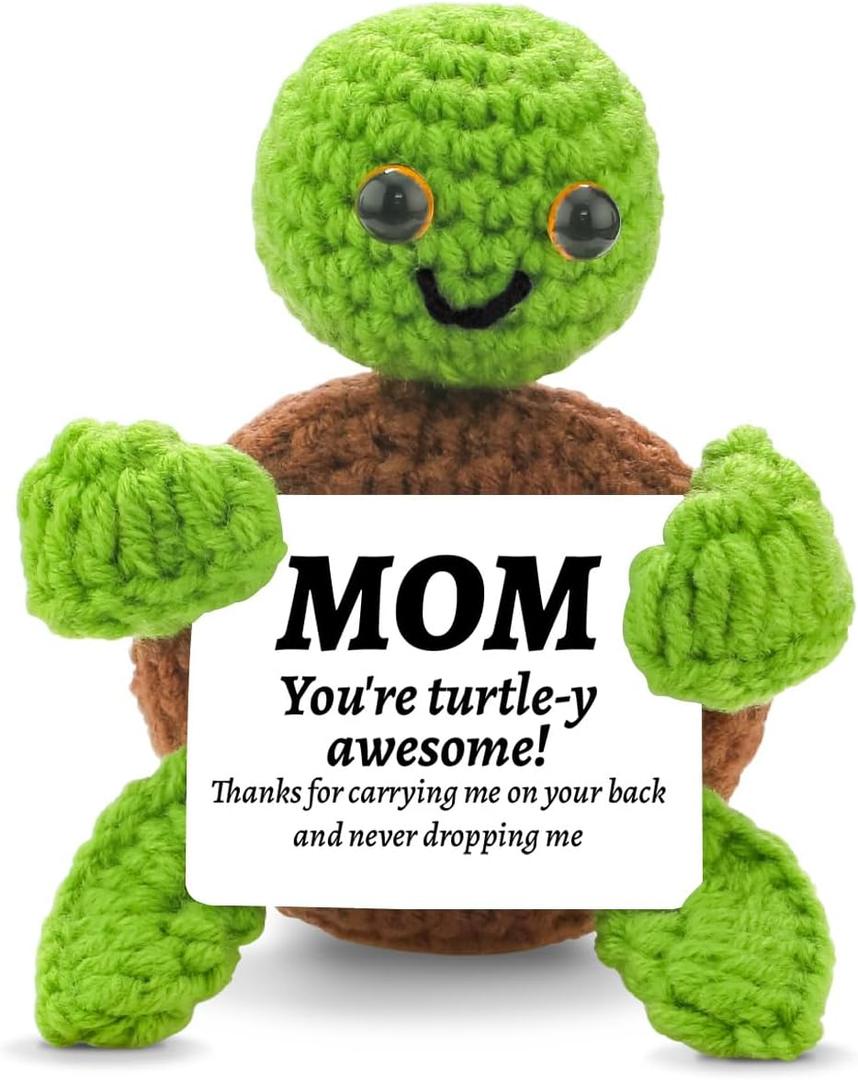 4 x LIGETON for Mom from Daughter Son,Funny Gifts Birthday Gifts for Grandma Mother,Mini Positive Handmade Crochet Christmas Stocking Stuffers Secret Santa Gift Ideas