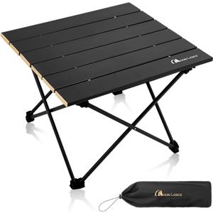 MOON LENCE Ultralight Folding Camping Table, Compact,Portable with Carry Bag, for Outdoor Cooking, Picnic, Camp, Boat, Travel (Black, Gold Side-S)