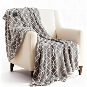 Heated Blanket Electric Throw Blanket with Built-in Button Controller 50"x60" One-Touch Ultra Cozy Soft Warm Heating Electric Blanket with 4 Heat Levels & 4 Hours Auto-Off Overheat Protection