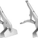 2Pcs Locking Sheet Metal Clamp Duck Bill Bending Pliers, 10 Inch Duckbill Welding Clamps Vice Grips, Heavy Duty Sheet Vise Grip Tool, Nickle Plated Clamps, Adjustable Opening, Easy Removal