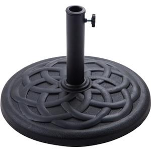C-Hopetree 42 lb Heavy Duty Round Base Stand for Outdoor Patio Market Table Umbrella, Black
