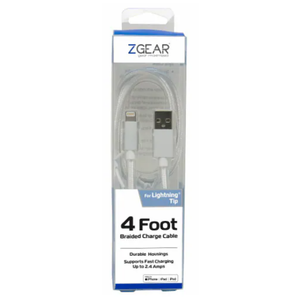 ZGEAR 4 foot Braided Charge Cable