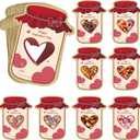 Valentines Day Cards for Kids School - 50 Pack Mason Jar Happy Valentine's Day Card Bulk, Funny Exchange for Boys Girls Toddler School Class Classroom Party Favors (Candy Not Included)