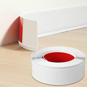 Lifronkit Flexible Baseboard Molding Trim, Self-Adhesive Design Vinyl Wall Base, Peel and Stick Rubber Wall Base Moulding Trim, 4inch(W) x 40feet(L), White