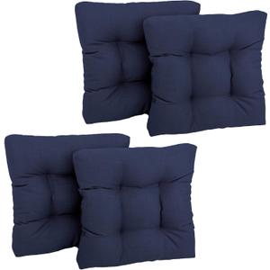 Squared Solid Spun Polyester Tufted Dining Chair Cushions Set, Set of 4, 19"
