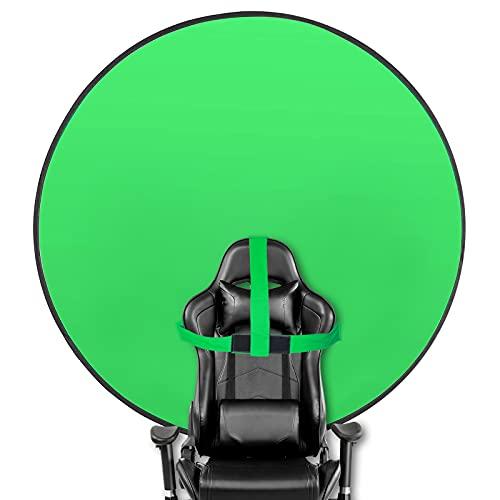 Portable Green Screen Chair, 57 in Greenscreen Backdrop with Stand Double Sided Foldable Green Background, Chroma Key, for Photography Streaming Gaming Photo Zoom Video Chats and Meeting