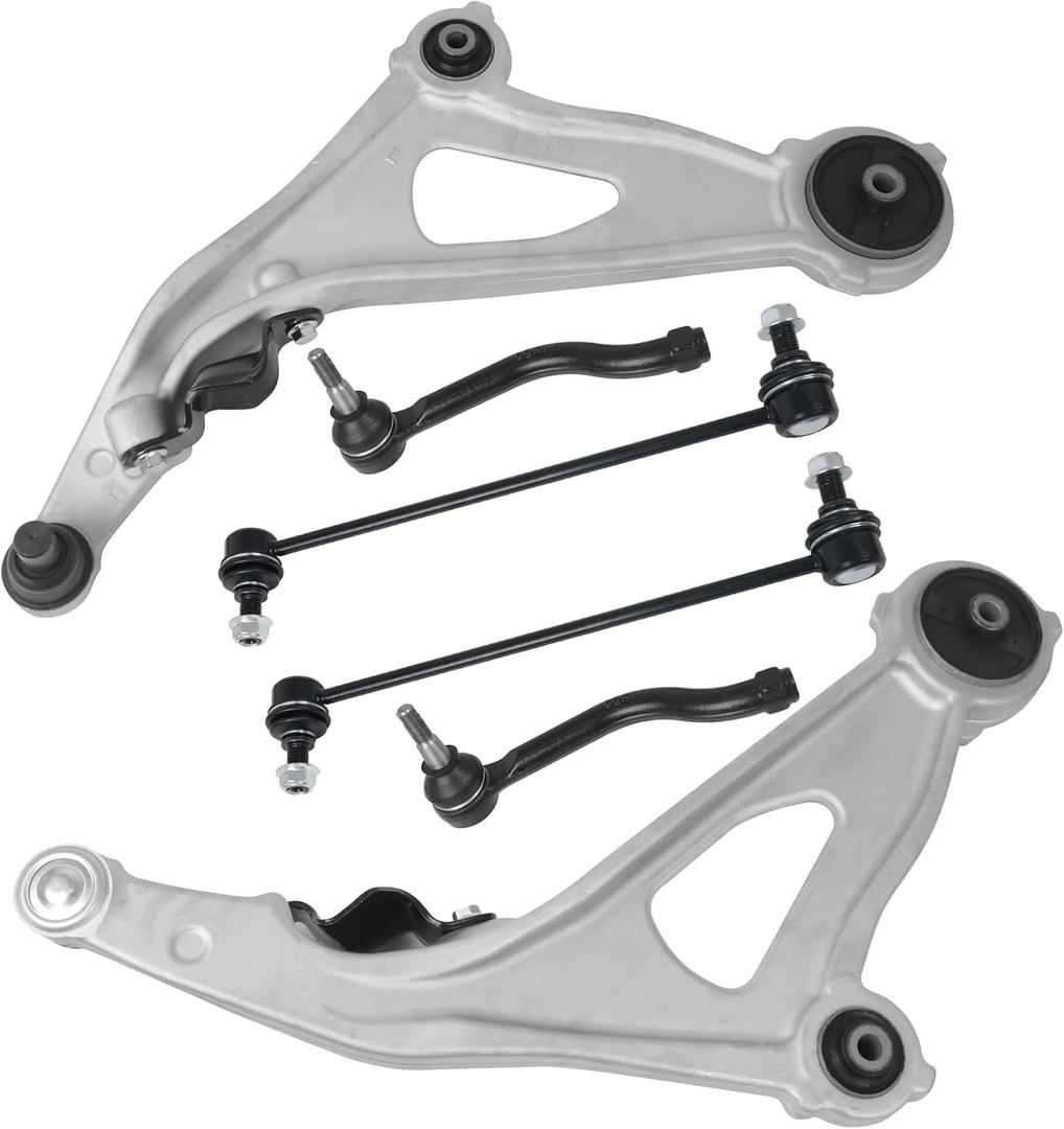 6Pcs Front Control Arm Kit for Nissan Pathfinder 2013-2019, for Infiniti QX60 2014-2019, for Infiniti JX35 2013, 2 Lower Control Arms/ 2 Sway Bar End Links/ 2 Outer Tie Rod Ends