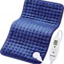 Electric Heating Pad, 2025 Upgraded Dual Mode Controller (Manual and auto Off Mode),Multiple Safety protections, Comfortable Soft, Machine Washable12"x 24" Dark Blue