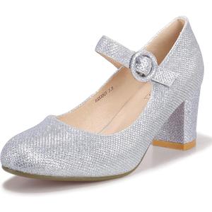 IDIFU Women's Candy Dress Mary Jane Shoes Low Block Heels Closed Round Toe Office Work Church Wedding Pumps (8)