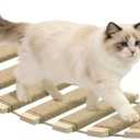 22in Outdoor Cat Tree & Bridge, Multi-Level Cat Ladder with Sisal Rope, Durable Climbing Frame, Scratch Post, Perch & Play Tower for Indoor/Outdoor Cats, Parrots & Small Pets (Wood, 22in)