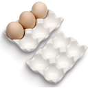 6 Cups Egg Tray Serveware, Eggs Dispenser, Egg Holder Set Kitchen Restaurant Fridge Storage Decorative Accessory (White, 1 pack)