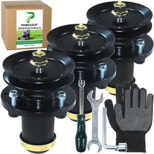 3 Pack Pre-Greased 539131898 Spindle Assembly with 532173435 Spindle Pulley Replaces Husqvarna 539131898 Spindle 532173435 129206 153532 173435 for Huqvarna TS 354 D, TS 354 XD Ride Mowers