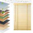 Faux Wood Blinds 2 Inch Cordless, Room Darkening Mini Venetian Horizontal Blinds & Shades for Indoor Windows, Office, Living Room, Bedroom, Multiple Colors