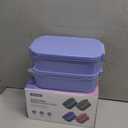 Lunch Box Adults Bento Box - 74 OZ All-in-One Stackable Lunch Box Containers for Adult Large Bento Box with Fork Spoon Sauce Boxes, Leakproof Lunchbox for Work School Dining Out,Macaron-Purple