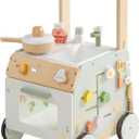 ROBUD Wooden Baby Push Walker, Learning Walking Toys, Adjustable Height Baby Walker with Decelerator, Montessori Toys for Baby 10 Months+, WRP24