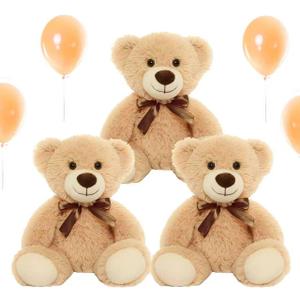 3 Pcs Teddy Bears Bulk 13 Soft Cuddly Stuffed Bear Stuffed Animal Cute Plush Toy Birthday Graduation Mothers Day Wedding Party Gifts Light Brown