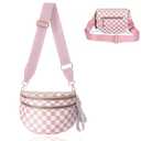 Pallocoo Black and White Checkered Crossbody Bag Bum Bag for Women, Checkered Purse Fanny Packs Belt Bag Nylon Sling Bags