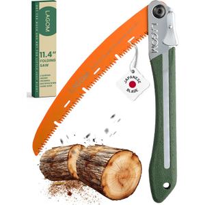 LAGOM Folding Camp Saw for Cutting Branches, 11.4" Curved Blade | SK5 Steel, Ergonomic Handle, One-Hand Use, Secure Lock | Foldable Pruning Tool for Camping, Gardening, Survival, Kayaking, Outdoors