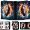 2026 Football Card Binder Trading Card Binder Holder 400 Pockets, Fits 400 Cards with 50 Removable Pages, Football Cards Gifts Collector Album with Zipper Storage Display Case