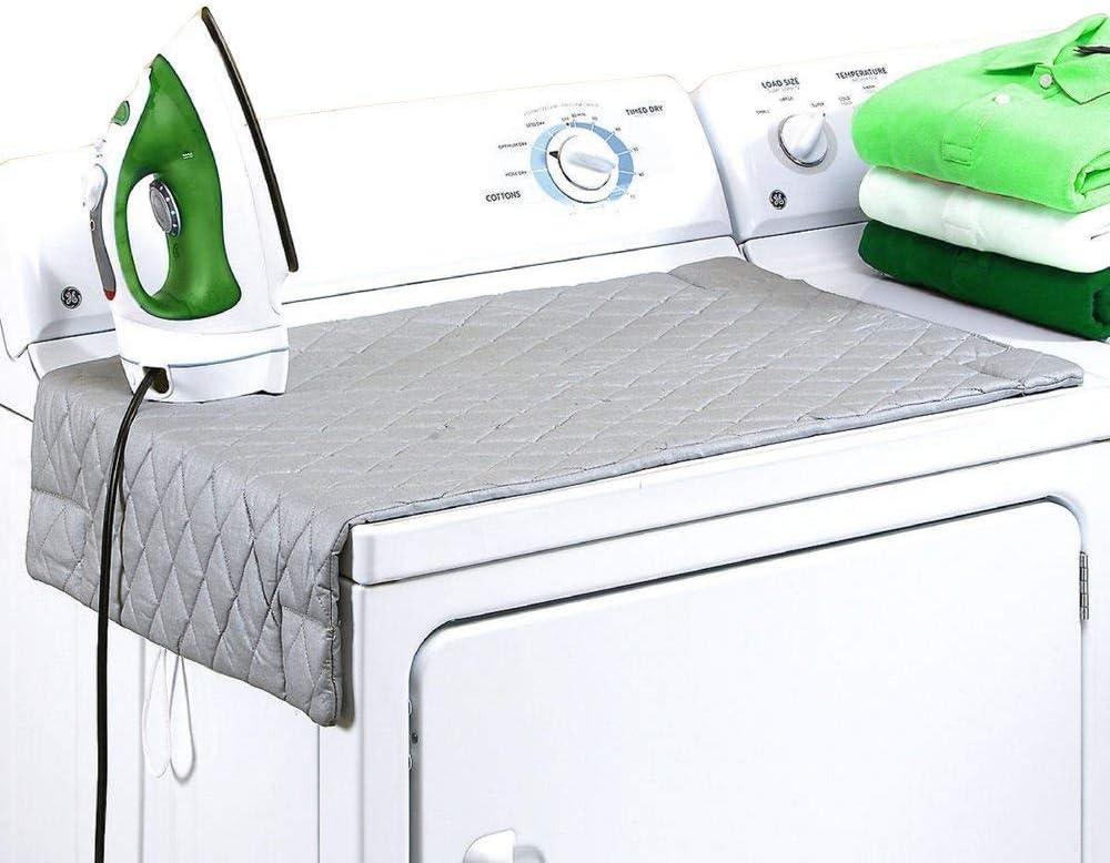 Magnetic Ironing Mat Blanket, Iron Board Alternative Cover, Quilted Washer Dryer Heat Resistant Pad/Portable Cover/Mat Grey 33"X 18" Iron Anywhere