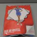 Morph Air Hostess Costume for Women Blue - Retro Stewardess Outfit Womens - Flight Attendant Costume for Women (3X-Large)