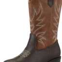 K KomForme Cowboy Boots for Girls and Boys Western Mid-Calf Pointed-Toe Cowgirl Boots (Toddler/Little Kid/Big Kid) Size Kid 11