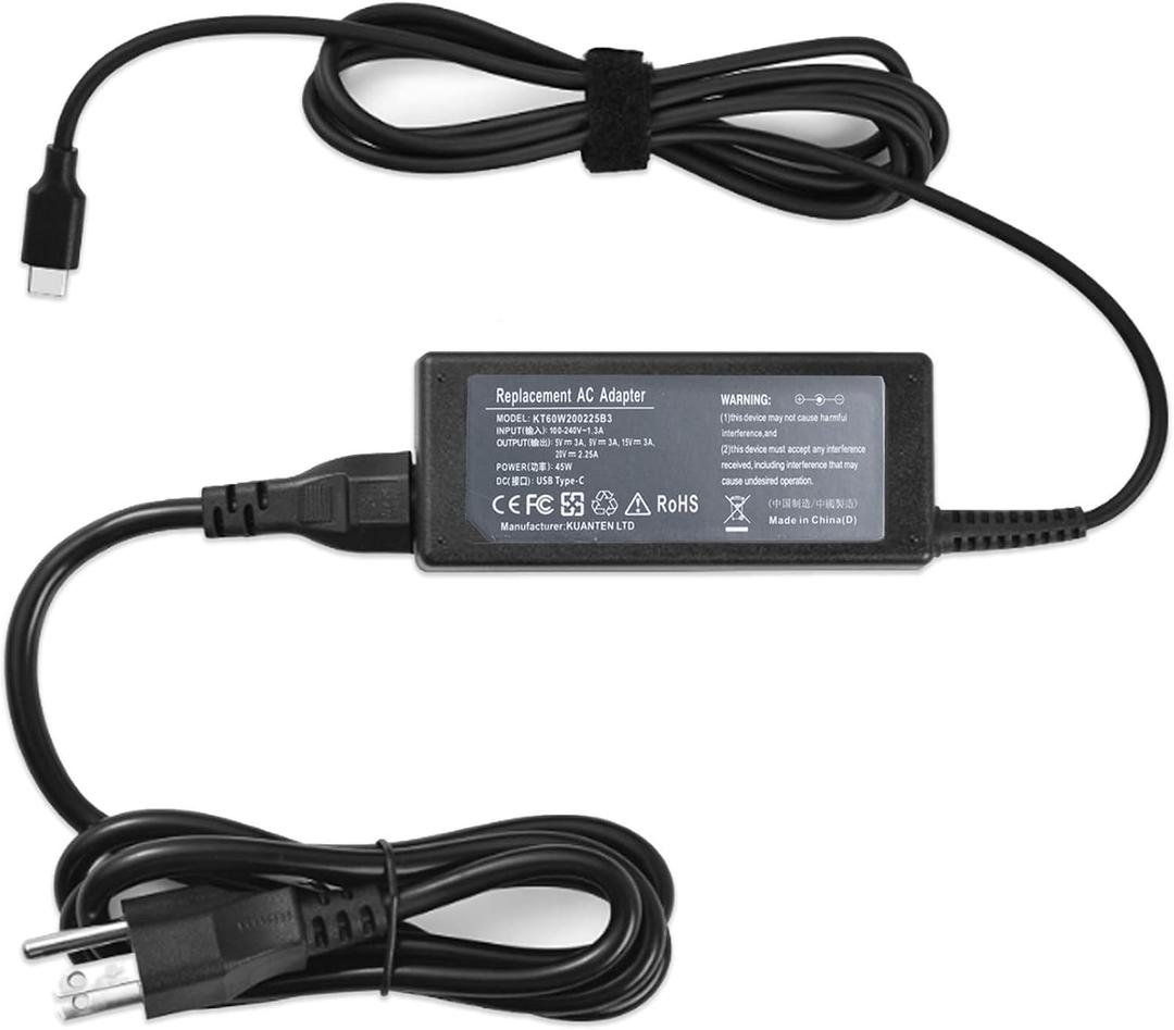 Replacement 45W USB-C Charger Compatible with HP Chromebook X360 14 14A G5 14-ca051wm 14-ca052wm 14-ca091wm 11 11-ae051wm 11A G6 G7 G8 844205-850 918337-001 Type C Power Adapter