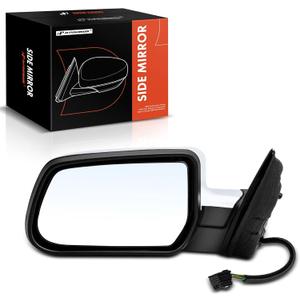 A-Premium Driver Side Power Door Mirror - Compatible with Chevrolet Equinox & GMC Terrain, 2010-2014 - Heated Manual Folding Chrome Outside Rear View Mirror - Replace# 20858712