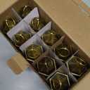 Mini Lantern with Flickering LED Candles Set of 10, Hewory Gold Vintage Decorative Hanging Candle Lanterns for Halloween, Christmas, Wedding Decorations, Party, Table Centerpiece, Battery Included