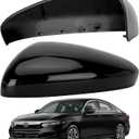 Driver Side Mirror Cover Replacement for Honda Accord 2018 2019 2020 2021 2022 - Left Side Mirror Covers, Rear View Mirror Cap Accessories Without Lamp, Black