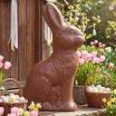 47 Inch Giant Easter Chocolate Bunny Decor Faux Chocolate Bunny Cardboard Standup Rabbit Yard Outdoor Decor Rabbit Signs Outdoor Display for Easter Party Holiday Spring Home Lawn Garden