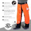 Chainsaw Chaps Apron Wrap, 8 Layers Chainsaw Pants with Adjustable Belt & Gear Pocket for Loggers Workers, Class C (Medium, Orange)