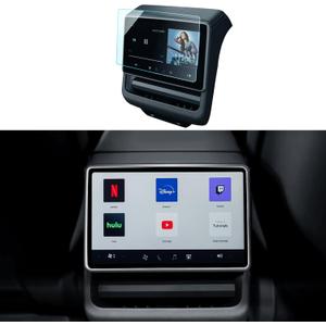 Model 3 Rear Screen Protector for 2024 2025 Tesla Model 3 Accessories 8'' Tempered Glass Center Control Touchscreen Car Dashboard Rear Seat TV Display Protector Anti Fingerprint HD Clear