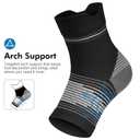 6 Pairs Plantar Fasciitis Socks for Men & Women, Ankle Brace Compression Socks with Arch Support for Achilles Tendonitis, Heel Pain, Swelling & Arthritis Relief, Black, Large