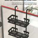 Over Door Shower Caddy, Black Rustproof Bathroom Organizer, 2-Tier Storage Rack, 11.81x5.31 Inch Shelves, No Drilling Required