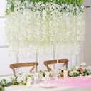 Waipfaru 12 Pack Wisteria Hanging Flowers, 3.6 Feet/Pcs White Wisteria Artificial Flowers, Fake Hanging Vines for Bedroom Wedding Home Party Wall Decoration