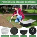 26 Slots Seed Storage Organizer Box with Insulated Bag That Holds 80-200 Seed Envelopes, Oxford Cloth Garden Seed Containers with Labels, Seed Packet Organizer for Plant, Flower ,Vegetable Seeds