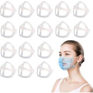16Pcs Face Bracket for Mask -3D Mask Bracket -Face Mask Internal Support Frame, More Space for Comfortable Breathing, Lipstick Protector Washable Reusable