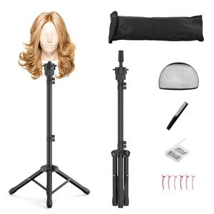 Relx Wig Head Stand - Adjustable Mannequin Head Stand - Wig Stand for Styling - Wig Stand Tripod for Cosmetology Hairdressing Training (Head Not Included)