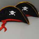 M&G House Halloween Pirate Hats Caribbean Black Pirate Cap Pirate Accessories Funny Party Hat Fancy Dress Adult Kid