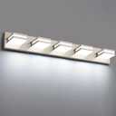 Bathroom Lights Fixtures Over Mirror, 360Rotate Modern LED Vanity Lights for Bathroom, 40W Dimmable & High CRI Acrylic Wall Lighting, No Assembly Required (Brushed Nickel, 5-Light, 30 Inch)