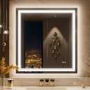 Keonjinn 30" x 32" LED Bathroom Mirror with Lights, Safe HD Tempered Glass