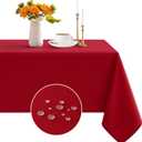 Romanstile Christmas Rectangle Tablecloth - Waterproof and Wrinkle Resistant Washable Polyester Table Cloth for Kitchen Dining/Party/Wedding Indoor and Outdoor Use (60 x 102 inch, Red)