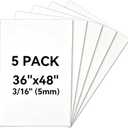5 Pack 36x48-inch White Foam Board - 3/16-inch (5mm) Thick