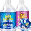 Teexpert Epoxy Resin - Fast Curing Resin 2 Gallon 4 Hours Demold Crystal Clear & Self-Leveling Casting Resin 8-10 Hours Quick Cure Epoxy Resin Kit for Jewelry, Ring, Keychains, Coaster, Wood, Molds (256 OZ)