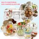 BRELANO Easter Craft Kit for Kids & Adults DIY Sand Candle Making Kit with Bunny & Egg Decor, Colored Pearled Candle Sand, Cotton Wicks & Egg-Shaped Glass Jar, Easter Gift Set & Spring Home Decor