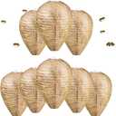 16 Pack Fake Wasp Nest Decoy Outdoor Fake Hornets Nest, Hanging Paper Wasp Nest Decoy for Indoor and Outdoor, Home and Garden (Size 11 x 8 in)