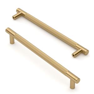 Asidrama 10 Pack 15 Inch(381mm) Champagne Bronze Cabinet Pulls: Knurled Cabinet Handles, Cupboard Handles, Kitchen Cabinet Hardware
