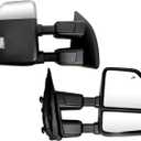 Pair Set Towing Mirrors Compatible with 1999-2016 Ford F250 F350 F450 F550 Super Duty Truck Side Tow Mirrors with Turn Signal and Auxiliary Lamp (Chrome)